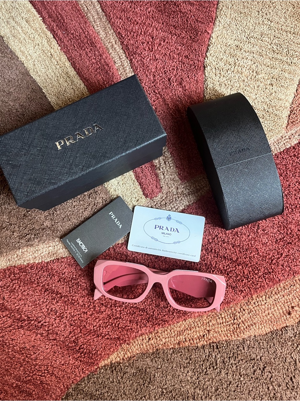 Prada Pink Rectangular Sunglasses